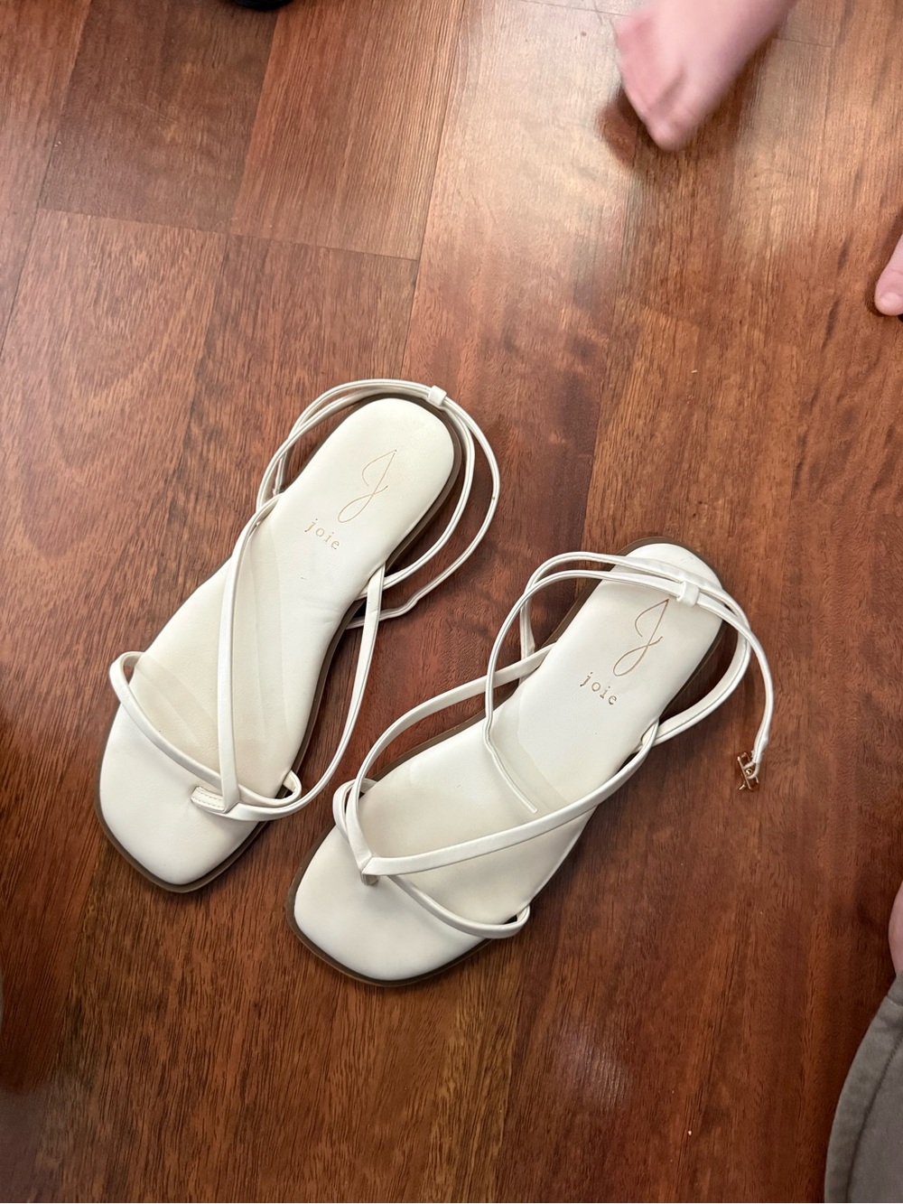 Joie Cream Strappy Square-Toe Sandals for Women
